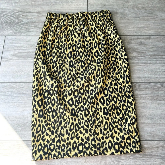 Ring Leopard Knitted Midi Bodycon Skirt Made in Korea - Picture 8 of 11